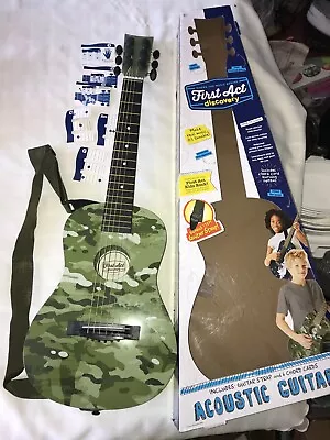 $75 • Buy 2019 JAZWARES First Act DISCOVERY 30  ACOUSTIC GUITAR Camo GREEN CAMOFLAUGE EUC