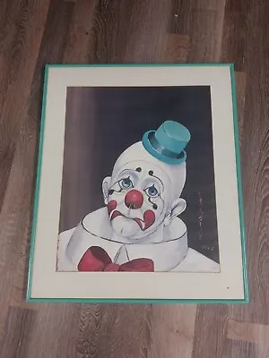 Red Skelton Sad Face Clown Print 1972 1947 16x20 Framed Art Vintage SIGNED • $99.99