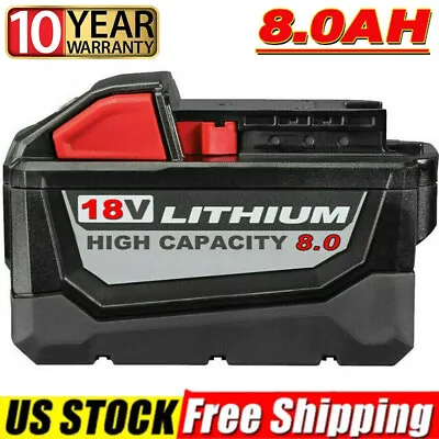 NEW For Milwaukee M18 Lithium Ion 8.0 AH Extended Capacity Battery 48-11-1860 US • $26.89