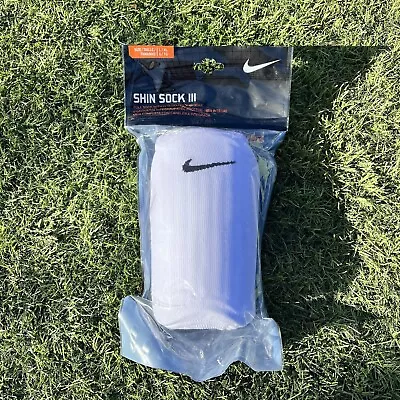 NEW Nike Youth Kids Boys Girls Soccer Shin Guards Socks Size L/XL White • $19.95