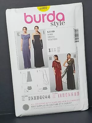 Burda 6997 Formal Evening Gown/Prom Maxi Dress Sewing Pattern Plus 6-20 UNCUT  • $14.99