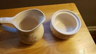 Pfaltzgraff Tea Rose Creamer & Sugar Bowl  No Lid Vintage USA Estate Find • $10