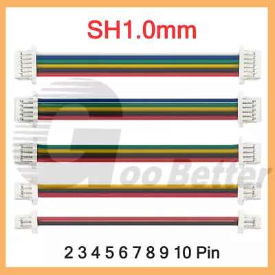 JST-SH1.0mm Pitch Female To Female Connector Cable Wire 2/3/4/5/6/7/8/8/10 Pin • £11.39