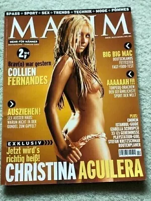 Maxim German Issue February 2003 Christina Aguilera Almost Nude LIKE ESPN BODY • $99.99