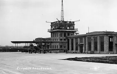 £3.70 • Buy Early B/W RP POSTCARD Plane At Croydon Aerodrome, Continental Airport, Surrey