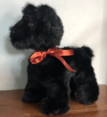 Vintage Russ Berrie Scottie Dog Black Scottish Terrier 11  Plush Stuffed Animal • $8.25