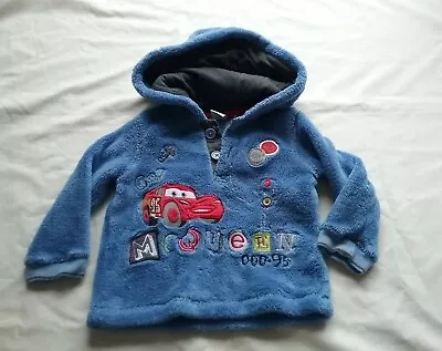 Disney 6-9 Months Boys Lightning McQueen Hoodie Fleece Jumper Cars • £5.99