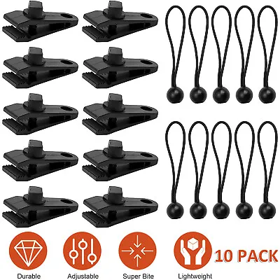 10PCS Awning Tarp Tent Clips Canvas Clamps Heavy Duty Camping Survival Grip Tool • £9.95