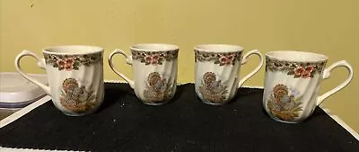 4 Churchill Thanksgiving Coffee Tea Mug 10 Oz Myott Factory Colombia 4 3/4” Tall • $32