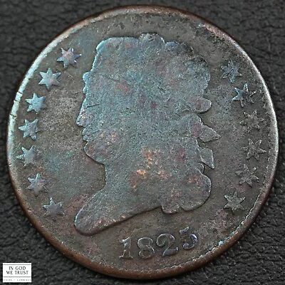 1825 Classic Head Copper Half Cent 1/2C - Damage • $38