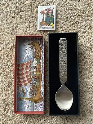 Konge Tinn Royal Pewter Heilag Olav Server Spoon Vintage Viking Norway Norwegian • $20