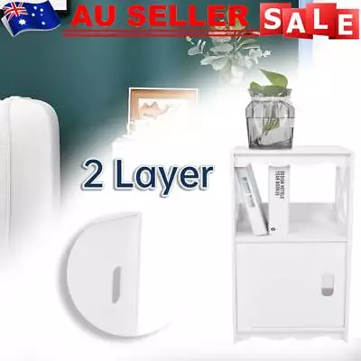 Bedside Tables Drawers Side Table Nightstand White Storage Cabinet Wood 2 Layer • $27.89