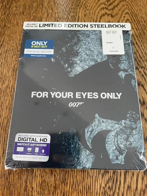 $65 • Buy For Your Eyes Only James Bond Blu-Ray Limited Edition Steelbook Ian Fleming Rare