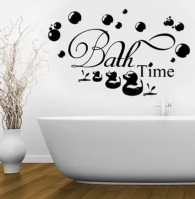 £4.99 • Buy BATHROOM Sticker Decal Bath Time Ducks Soak Relax Quote Wall Art Removable DIY