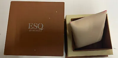 Authentic ESQ BY MOVADO SWISS Brown  WATCH BOX Jewelry Storage Case Used • $19.99