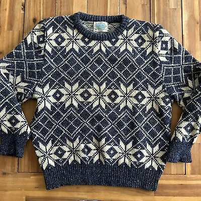 VINTAGE Sweater Royal North Mills Outfitters Mens Large Made In USA Icelandic • $28.85