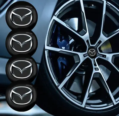 Mazda 3-6 BT-50 MX-30 CX-3 - CX-9  56mm Wheel Hub Centre Cap Stickers N • $16.98