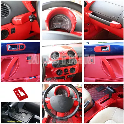 ABS Red Interior Accessories Kit Cover Trim For Volkswagen VW Beetle 2007-2010 • $226.94