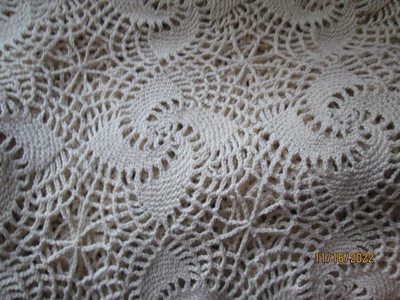 $24.95 • Buy VTG Bedspread Hand Crochet Ivory Queen Couch Throw Tablecloth Cover 80 X90 