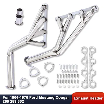 For Ford Mustang Cougar 260 289 302 64-70 Stainless Steel Exhaust Headers TRI-Y • $143.68