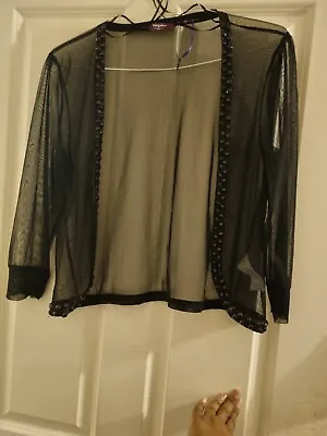 £8.99 • Buy BN - Fab Black Sheer Beaded Cardigan (Size 18) New Look