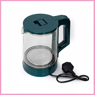 Electric Water Kettle 2.2L 1500W Green Glass Kettle With Cord Mini Clear Water • £16.26