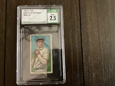 1909-11 T206 Christy Mathewson White Cap Piedmont CSG 2.5 • $1810