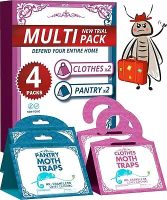 Moth Traps Multi-Pack ✓✓ 4 Pack Bundle (2 Pantry Moth Trap+2 Clothes Moth... • $17.99