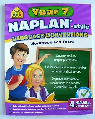 School Zone Naplan Style Language Conventions Workbook And Tests  Year 7 (2013) • $12.95
