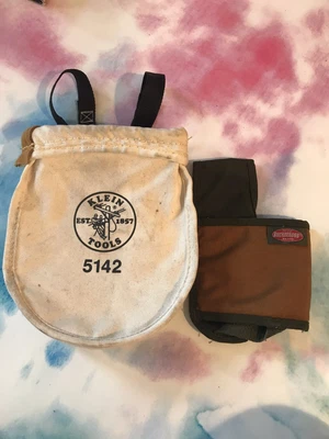 $37.50 • Buy Klein Tools 5142 Canvas Tool Bolt  Bag Heavy Utility Pouch Belt Loops & BUCKET +