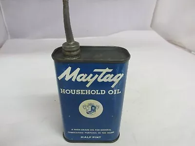 Vintage Advertising Maytag 1/2 Pint  Oil Oiler Tin Can Petroliana    519-e • $45