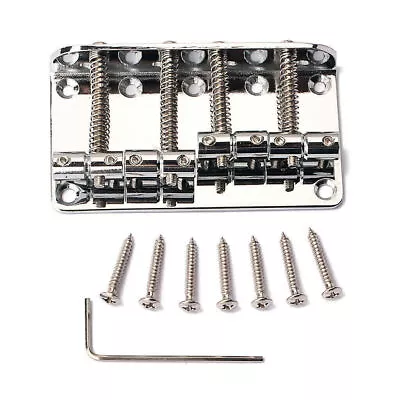 1 Set Bridge For Fender Precision Jazz Bass Guitar Parts Chrome 201B-4 Badass • $13.99