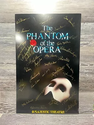 $792 • Buy Phantom Of The Opera, Cast Signed, Majestic Theatre, Broadway Window Card/poster