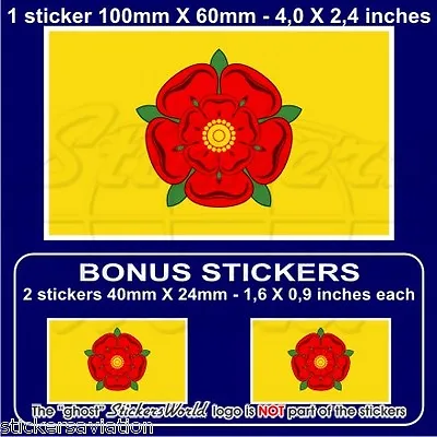 £2.24 • Buy LANCASHIRE Flag Red Rose Of Lancaster UK 100mm (4 ) Sticker, Decal X1+2 BONUS