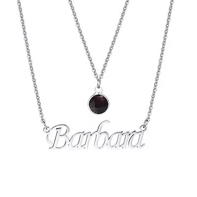 Vnox Personalized Name Necklace Custom Birthstone Pendant Stainless Steel Chain • $13.59