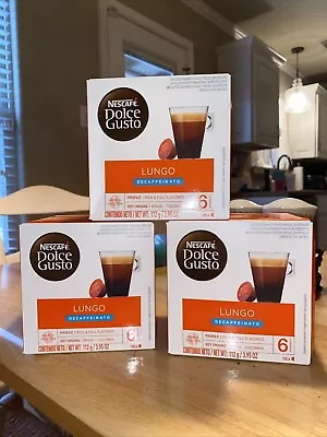 Nescafe Dolce Gusto Coffee Pods Lungo Decaffeinato 16 Capsules Pack Of 3 • $19.99