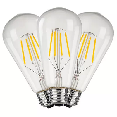 3X 4W Warm White Lights E27 LED Bulb ST64 220~250V Globe Home Lighting Fixtures • $16.47