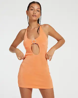 MOTEL ROCKS Zione Dress In Orange Diamante Buckle (MR95) • $23.95