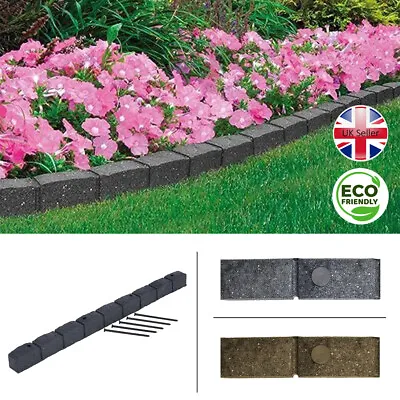 Garden Edging Lawn Border Flexible Shape Wall Path Eco Recycled Rubber Stone • £240.99