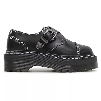 Dr. Martens Unisex Shoes Monk Quad GA Casual Buckle Platform Wanama Leather • £181.10