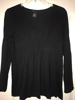 $4.99 • Buy BCBG Maxazria Black Top Size XL Long Sleeve V-Neck Loose Fit