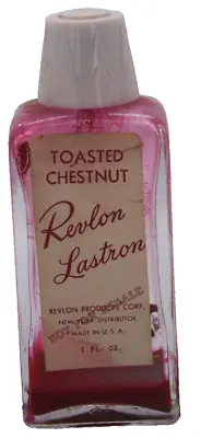 Vintage 1950's Revlon Lastron Nail Polish Glass Bottle Toasted Chestnut Rare • $33.95