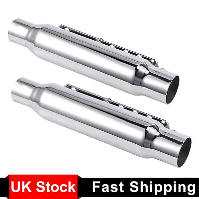 2Pc 12  Motorcycle Exhaust Pipe Muffler Silencer Universal For Cafe Racer Bobber • £51.95