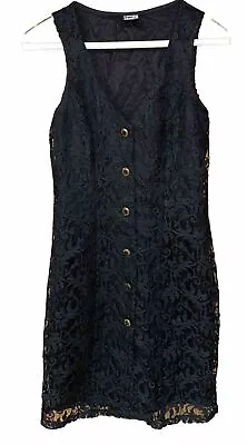 Vintage Knapp Studio Sleeveless Black Lace Vest Dress Fits Like Size XS/S • $20