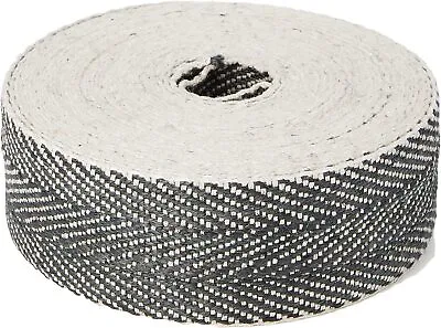 Pandoras Upholstery 1-Piece Herringbone Webbing Roll Black And White - 10 Metr • £19.42