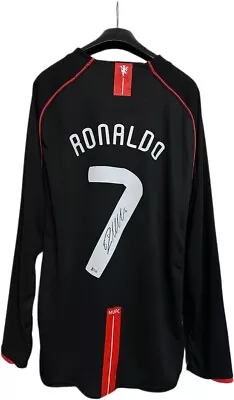 Black Jersey CRISTIANO RONALDO Manchester United Hand Signed BECKETT COA • $610