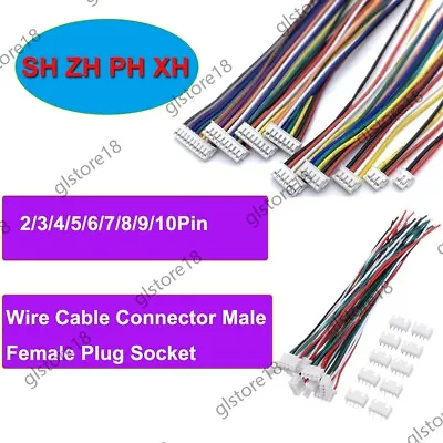 10 Set JST 2 3 4 5 6  7 8 9 Pin Wire Cable Connector Male Female Plug Socket GL • £3.59