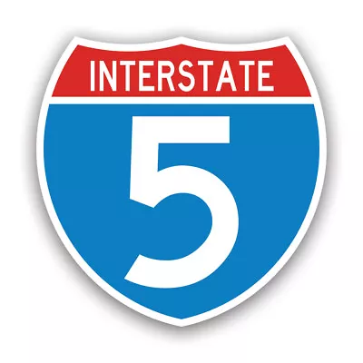 Interstate 5 Highway Sign Sticker Decal - Weatherproof - Hollywood I5 Freeway • $29.99