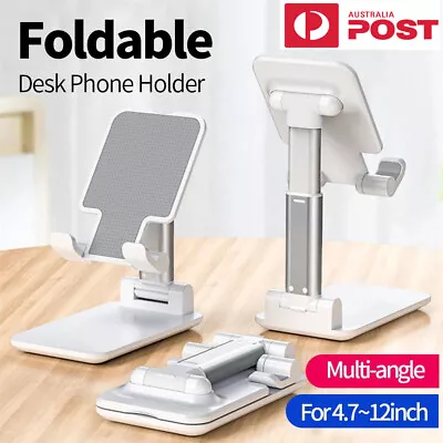 Universal Metal Desk Stand Phone IPad Tablet Holder Adjustable Foldable Portable • $5.95