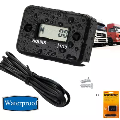 Set Digital Motorcycle Marine LCD Hour Meter Gauge Gas Engine • $9.99